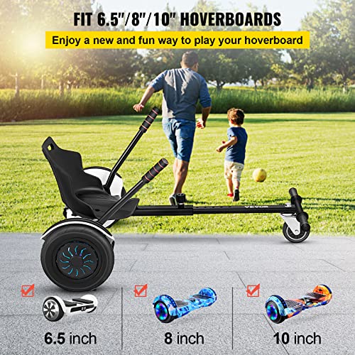 VEVOR Hoverboard Seat Attachment 6.5" 8" 10" Hoverboard Go-Kart Attachment for Kids and Adults with Adjustable Frame Length