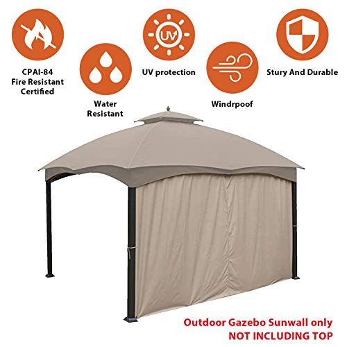 CoastShade Gazebo Replacement Curtain for 8x8 or 10x10 or 10x12 Summer Outdoor Gazebo,6.7FT Height,Only 1 Panel Sidewall,Autumn Gazebo Sidewall，Beige