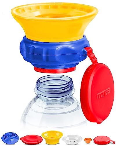 MONEE Sippy Cup Cap 2.0. | Convert Store Bottles to Toddler Cups Instantly | Screw-on Cap for Instant 360 cups for Toddlers, Toddler Sippy Cups or Kids Sippy Cups.