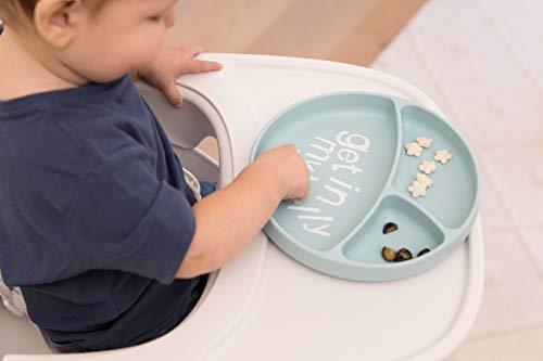 BELLA TUNNO Wonder Plate - Silicone Suction Plates For Baby and Toddler Plates, Microwave and Dishwasher Safe Food-Grade BPA Free Silicone, Get In My Belly One Size WP29