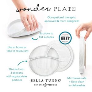 BELLA TUNNO Wonder Plate - Silicone Suction Plates For Baby and Toddler Plates, Microwave and Dishwasher Safe Food-Grade BPA Free Silicone, Get In My Belly One Size WP29