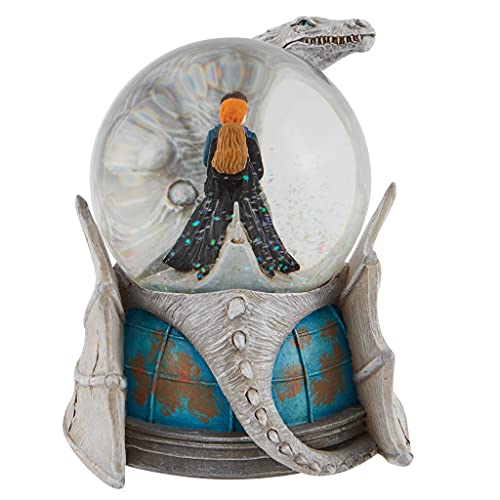 Enesco Harry Potter, Ron and Hermoine Riding Ukranian Ironbelly Dragon Water Globe Waterball, 5.71 Inch, Multicolor