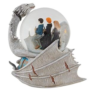 Enesco Harry Potter, Ron and Hermoine Riding Ukranian Ironbelly Dragon Water Globe Waterball, 5.71 Inch, Multicolor