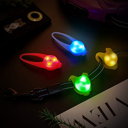 6 Pieces Pet Dog Cat Collar Lights Pet Tag Lights Dog Night Walking Safety Lights Waterproof Clip-on Pet Collar Lights for Making Your Small Medium Large Dogs Cats Visible, Colors in Random