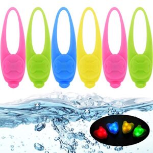 6 pieces pet dog cat collar lights pet tag lights dog night walking safety lights waterproof clip-on pet collar lights for making your small medium large dogs cats visible, colors in random