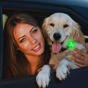 6 Pieces Pet Dog Cat Collar Lights Pet Tag Lights Dog Night Walking Safety Lights Waterproof Clip-on Pet Collar Lights for Making Your Small Medium Large Dogs Cats Visible, Colors in Random