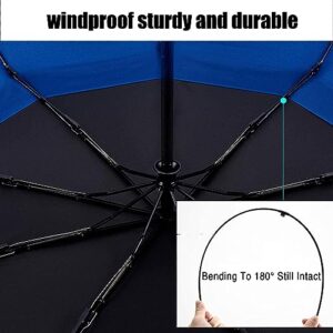 ElifeAcc Double Layer Windproof Automatic Umbrellas with Anti-UV Straight Folding Travel Umbrella Multi-coloured