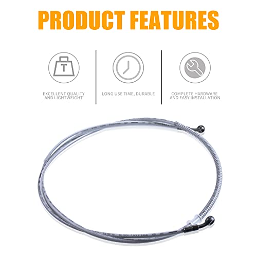 MWMNUN 70" Braided Hydraulic Brake Hose Line Pipeline Compatible with Chinese GY6 Scooter ATV Dirt Bike Go Kart 10mm Banjo Ends 178CM