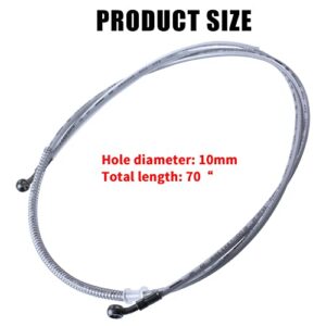 MWMNUN 70" Braided Hydraulic Brake Hose Line Pipeline Compatible with Chinese GY6 Scooter ATV Dirt Bike Go Kart 10mm Banjo Ends 178CM