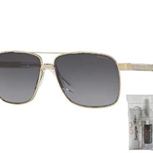 Versace VE2174 1252T3 59MM Pale Gold/Light Grey Gradient Grey Square Sunglasses for Men+ BUNDLE with Designer iWear Eyewear Care Kit