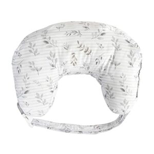 boppy nursing pillow best latch, gray pennydot leaf stripe, lactation consultant created, firm contoured and plush sides for breastfeeding options, padded belt, plus sized to petite, machine washable