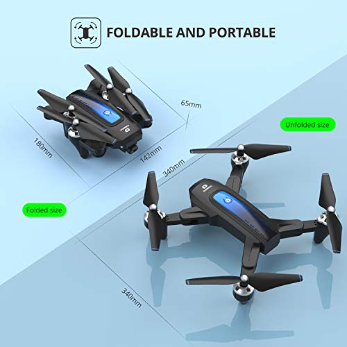 DEERC Drone with Camera for Adults and Kids 2K HD FPV Live Video, RC Quadcopter Helicopter with Waypoints, Altitude Hold, One Key Start, Headless Mode, 3D Flip, Long Flight