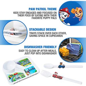 PAW Patrol Dining Set For Kids - 3 PC Themed Dinnerware Set by Dinneractive - Dog Cartoon - Toddler Plates - Baby Dishes