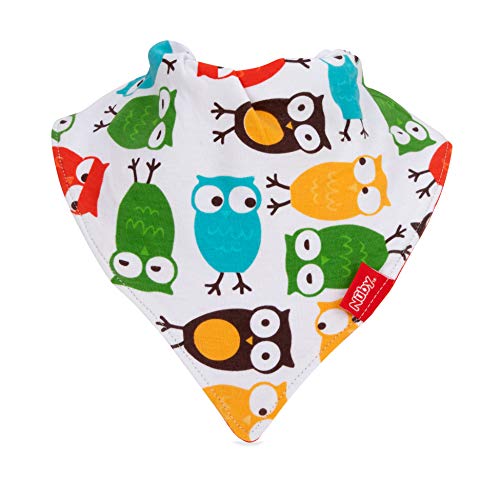 Nuby 2-pk Dribble Catcher Bandana bibs, Super Absorbent Drool Bib with Soft Comfort Neckline, Neutral