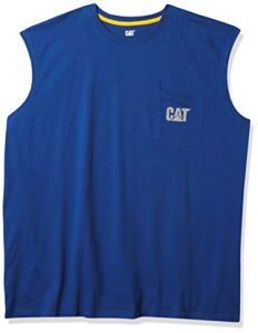 caterpillar men's classic fit sleeveless t-shirt, bright blue, x-large