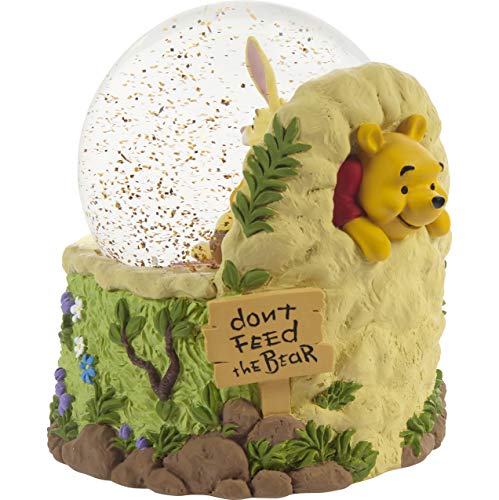 Precious Moments 203704 Disney Don’t Feed The Bear Winnie The Pooh Resin/Glass Musical Snow Globe, Multicolor