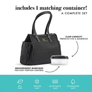 Fit+Fresh Copley Adult Insulated Lunch Bag women love as a Lunchbox or Lunch Tote, Cute Small Lunch Box For Women, Lunch box men, lunch bags women, insulated lunch box, lunch boxes, adult lunch, Black