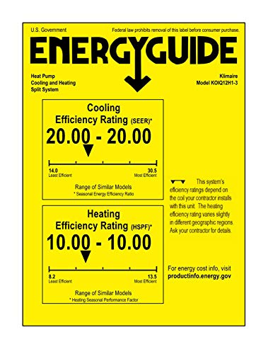 Klimaire DIY 12,000 BTU 20 SEER Mini Split Heat Pump Air Conditioner w/ 25-ft Pre-Charged Installation Kit - 115V