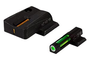 hiviz litewave h3 tritium express handgun sight green/orange litepipes white front ring s&w sheild