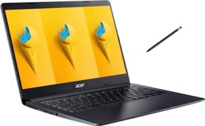 acer chromebook 314 laptop for student and business, 14" fhd touch ips, intel uhd graphics 600, intel celeron n4020, 4gb ram, 64gb emmc, chrome os, wifi 5, black, with 5ave stylus pen