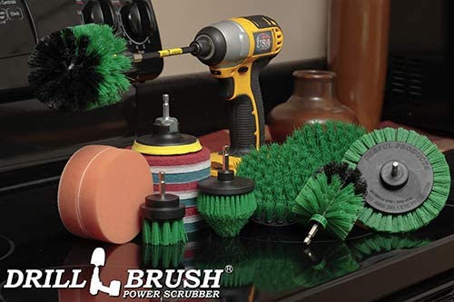 Drill Brush Power Scrubber by Useful Products - Cleaning Supplies - Oven Cleaner - Cast Iron Cleaner - Kitchen Cleaning Supplies - Cleaning Kits - Kitchen Accessories - Stove Top Cleaner - Scrub Brush