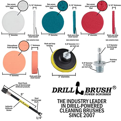 Drill Brush Power Scrubber by Useful Products - Cleaning Supplies - Oven Cleaner - Cast Iron Cleaner - Kitchen Cleaning Supplies - Cleaning Kits - Kitchen Accessories - Stove Top Cleaner - Scrub Brush