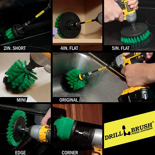 Drill Brush Power Scrubber by Useful Products - Cleaning Supplies - Oven Cleaner - Cast Iron Cleaner - Kitchen Cleaning Supplies - Cleaning Kits - Kitchen Accessories - Stove Top Cleaner - Scrub Brush