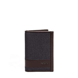 tumi - alpha multi window card case wallet for men - anthracite/brown