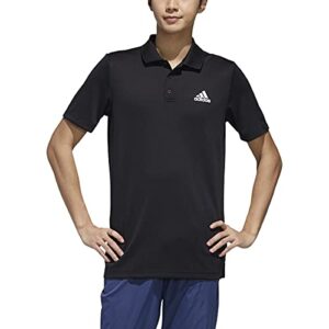 adidas mens designed 2 move 3-stripes polo shirt, black/white, x-large us