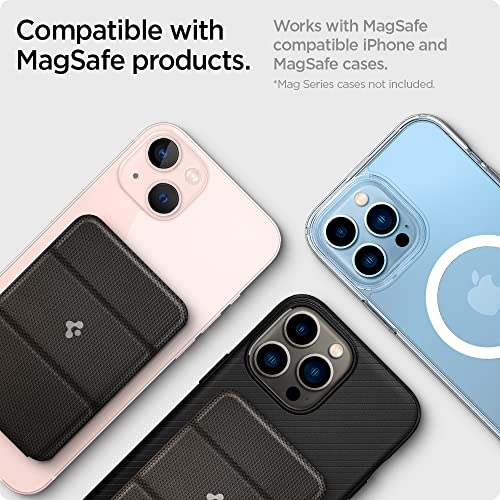 Spigen Smart Fold (MagFit) Magnetic Wallet Card Holder Designed for MagSafe with Kickstand Compatible with iPhone 14, iPhone 13, iPhone 12 Models - Gunmetal