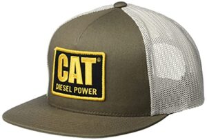 caterpillar men's diesel power flat bill cap, dark earth, one size