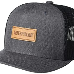 Caterpillar Men's Patch Flat Bill Cap, Charcoal Heather, One Size