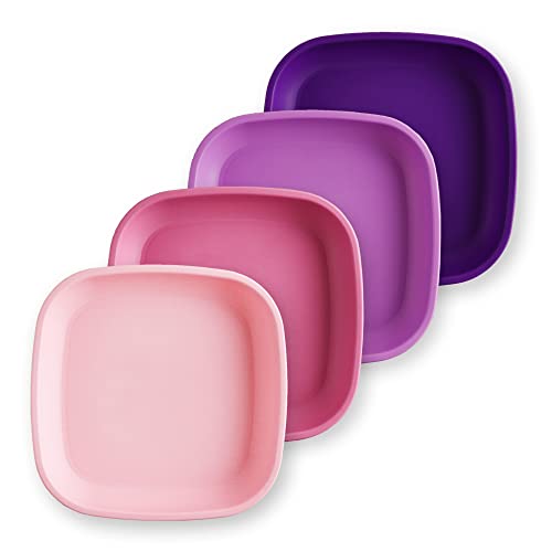 Re Play Recycled Made in The USA Deep Walled Plates | Made from Recycled Heavyweight Polypropylene | Dishwasher Safe | BPA Free |(4PK) - Princess+