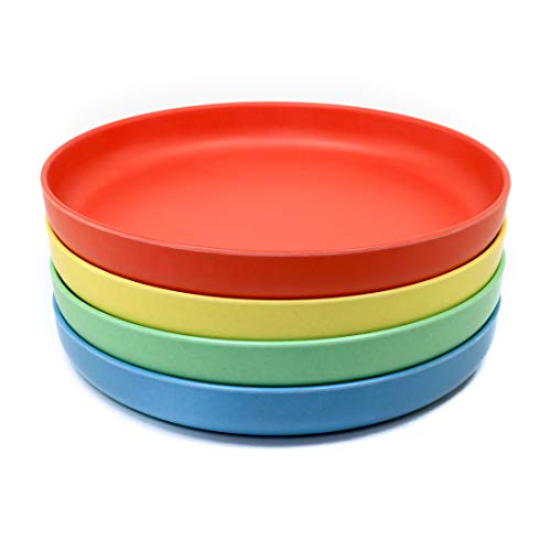 Pomelo Bamboo Plates for Kids, Toddlers and Children - Reusable Bamboo Kids Plates - BPA Free Child and Toddler Plates - Non-Toxic Bamboo Material - Eco-Friendly, Biodegradable and Dishwasher Safe