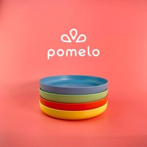 Pomelo Bamboo Plates for Kids, Toddlers and Children - Reusable Bamboo Kids Plates - BPA Free Child and Toddler Plates - Non-Toxic Bamboo Material - Eco-Friendly, Biodegradable and Dishwasher Safe