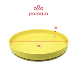 Pomelo Bamboo Plates for Kids, Toddlers and Children - Reusable Bamboo Kids Plates - BPA Free Child and Toddler Plates - Non-Toxic Bamboo Material - Eco-Friendly, Biodegradable and Dishwasher Safe