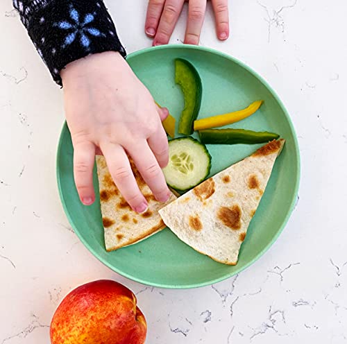 Pomelo Bamboo Plates for Kids, Toddlers and Children - Reusable Bamboo Kids Plates - BPA Free Child and Toddler Plates - Non-Toxic Bamboo Material - Eco-Friendly, Biodegradable and Dishwasher Safe