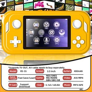 Handheld Game Console 3.5inch Mini Retro Gaming Player 700 Classic Games Preinstalled IPS Screen Rechargeable Game Consoles Box for Kids Boys Children(Yellow)