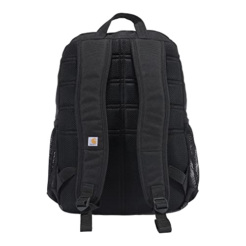 Carhartt 23L Single-Compartment Backpack, Durable Pack with Laptop Sleeve and Duravax Abrasion Resistant Base, Black, One Size, B000027500199