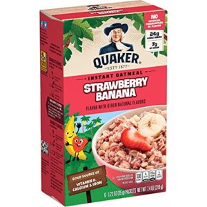 quaker kids instant oatmeal, strawberry banana, 6 packets (packaging may vary)