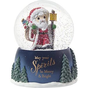 precious moments 211102 may your spirits be merry and bright annual santa resin/glass musical snow globe