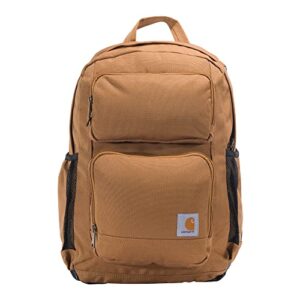 carhartt force advanced backpack with 15-inch laptop sleeve, tablet storage, and portable charger compartment, carhartt brown