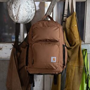 Carhartt Force Advanced Backpack with 15-Inch Laptop Sleeve, Tablet Storage, and Portable Charger Compartment, Carhartt Brown