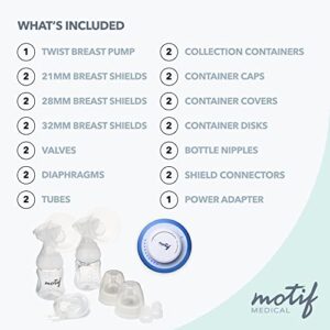 Motif Medical, Twist, Double/Single Electric Breast Pump for Breastfeeding