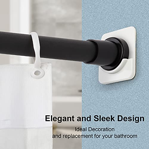ICERO Extra-Large Adhesive Shower Curtain Rod Tension Holder | No Drilling, Sticking them up Or Easy places to drill for a fixture | Strong Hold | 2 Pack, White (Rod Not Included)