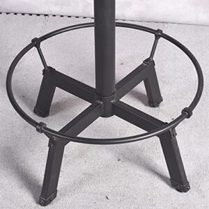 Topower Industrial Pub Table 23.65" Round Wood Top Adjustable Height 33.5"-39.4" with Handle Black Bar Table