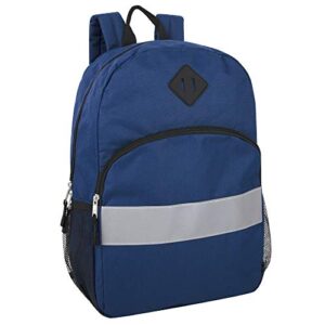 trail maker kids reflective backpack for school, colorful backpack with reflector strips, side pocket, padded straps