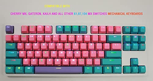 61 PBT Keycaps Tkl 87 Backlit PBT Keycap Set with Puller OEM Profile US Layout for DIY MX Switches 60%/61/87 TKL/104 RGB Mechanical Gaming Keyboard