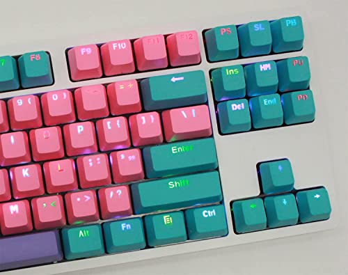 61 PBT Keycaps Tkl 87 Backlit PBT Keycap Set with Puller OEM Profile US Layout for DIY MX Switches 60%/61/87 TKL/104 RGB Mechanical Gaming Keyboard