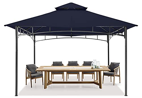 MASTERCANOPY Outdoor Garden Gazebo for Patios with Stable Steel Frame(10x12, Navy Blue)